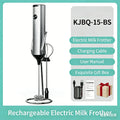 TINSOL Stainless steel electric milk frother, wireless milk frother, equipped with two types of whisks, Type-C rechargeable