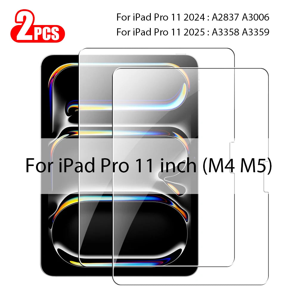 Tempered Glass For Ipad Pro 13 M5 M4 2025 12.9 Air 11 5 4 3 2 M3 M2 Screen Protector A16 10 9 9th 10th Generacion Mini 7 6 Film