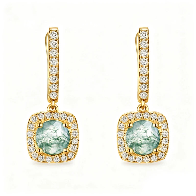 Huitan New Trendy Square Shape Drop Earrings Brilliant Bridal Engagement Wedding Jewelry Elegant Female Dangle Earring Nice Gift