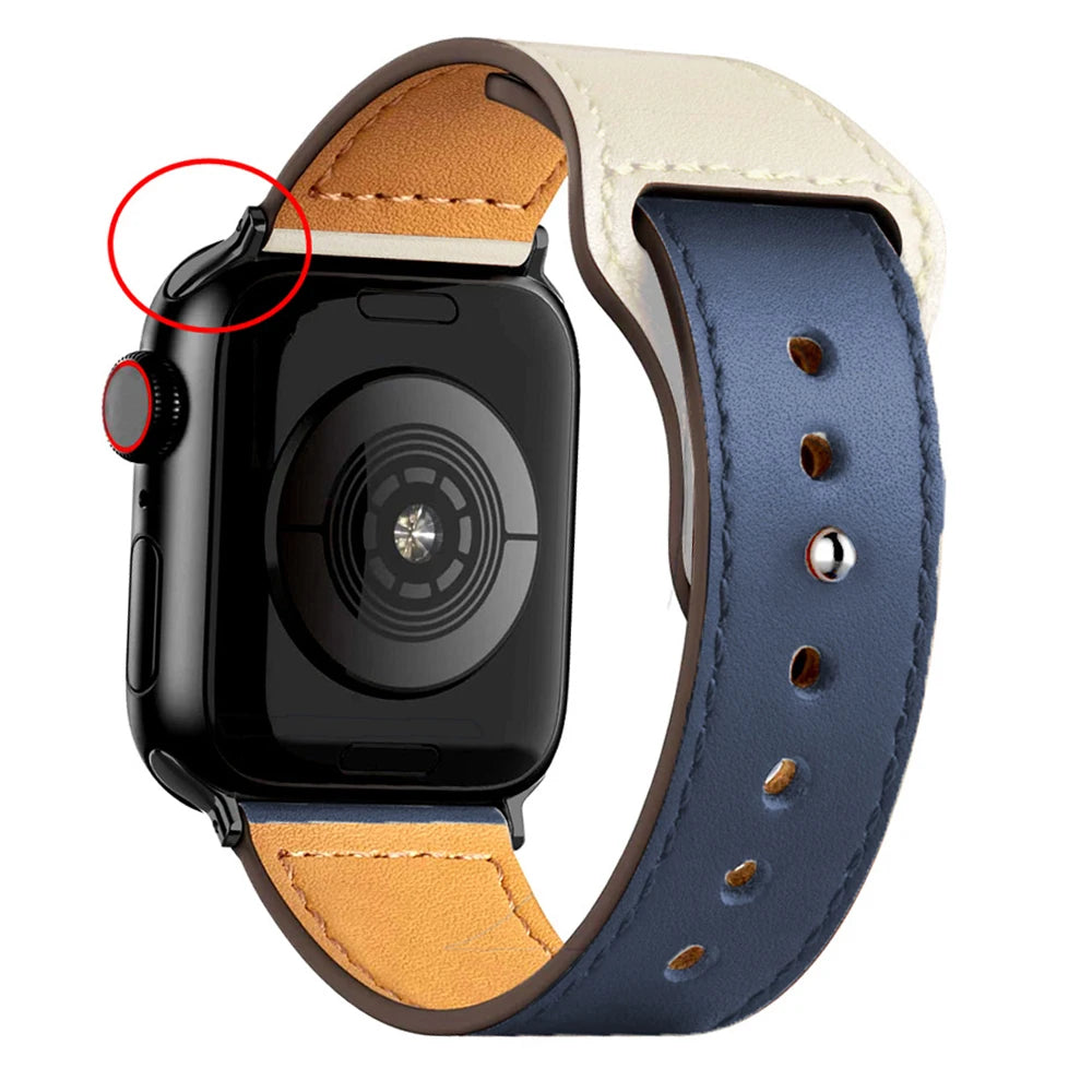 Leather band For Apple watch strap Ultra 2 49mm 44mm 40mm 38mm/42mm wrist bracelet for iWatch series 10 9 8 7 4 5 6 se 41mm/45mm