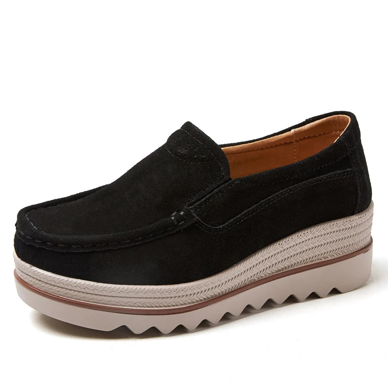 2025 Spring Women Flats Shoes Woman Platform Slip On Flats Sneakers Women Suede Ladies Tenis Loafers Moccasins Casual Shoes