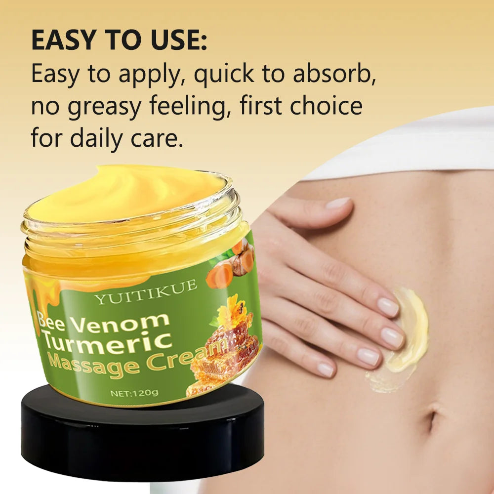 YUITIKUE 120g Bee Venom Turmeric Firming Cream - Tighten Lift Skin Quick Absorb Non-Greasy Moisturize