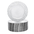 Thanksgiving day Gift 100 Pcs Silver Charger Plates Bulk, 13 In Round Charger Plates, Reusable Serving Silver Plate Chargers wit