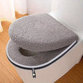 Winter Thickened Toilet Seat Cushion Set Double with Zipper Handle Machine Washable Universal Home Toilet Set Accessories