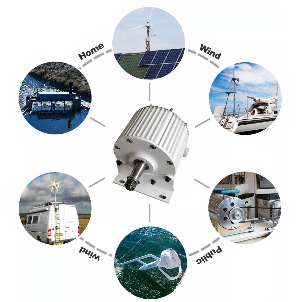 Permanent Magnet Generator And Turbine Low Speed 6KW 10KW 48V 96V 110V 220V Water Conservancy And Wnd Energy