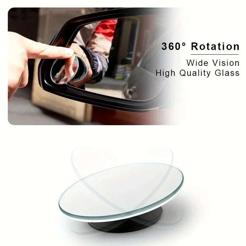360° Adjustable Car Blind Spot Mirror, Wide Angle Convex Rear View Round Mirror, Vehicle Reverse Auxiliary Safety Mirror