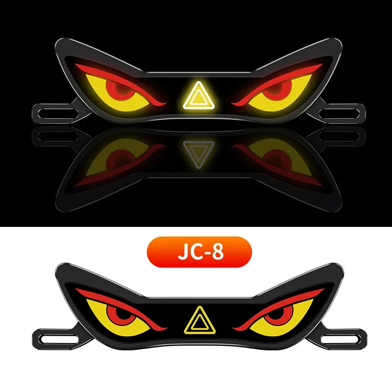 2026 Newest Motorcycle Cool Demon Eye LED License Plate Waterproof Ambient Light Headlight Brake Light Motorcycles Light