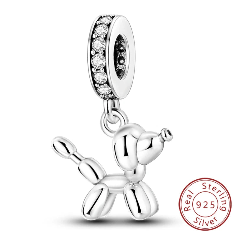 Hot Sale Charm Bead Pendant 925 Sterling Silver Firefly Love Heart Cats Dogs Sunflower Charm for Bracelet Women DIY Jewelry Gift