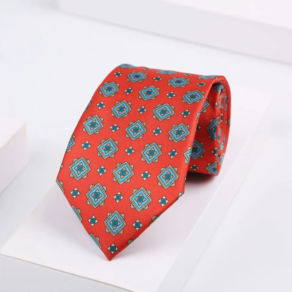 Men's Super Soft Silk Touch Ties Floral Paisley 8cm Necktie For Men Wedding Business Gravata Novelty Printing Neck Ties