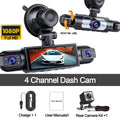 Dash Cam Vehicle DVR video recorder 4 cameras for cars black box front rear internal Night Vision Loop Recording dashcam car 360