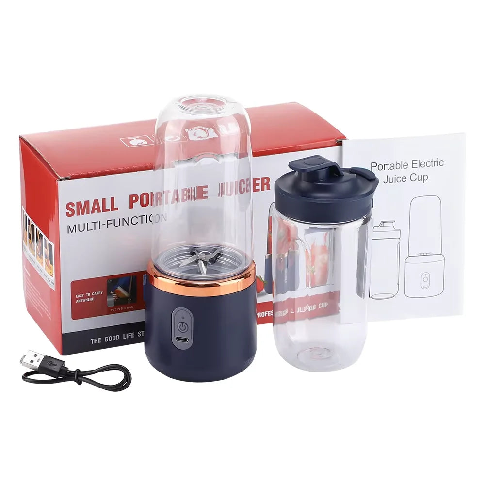 Portable Handheld USB Personal Mini Juicer Cup with Single Or Double Cups for Travel Blender for Water Bottles