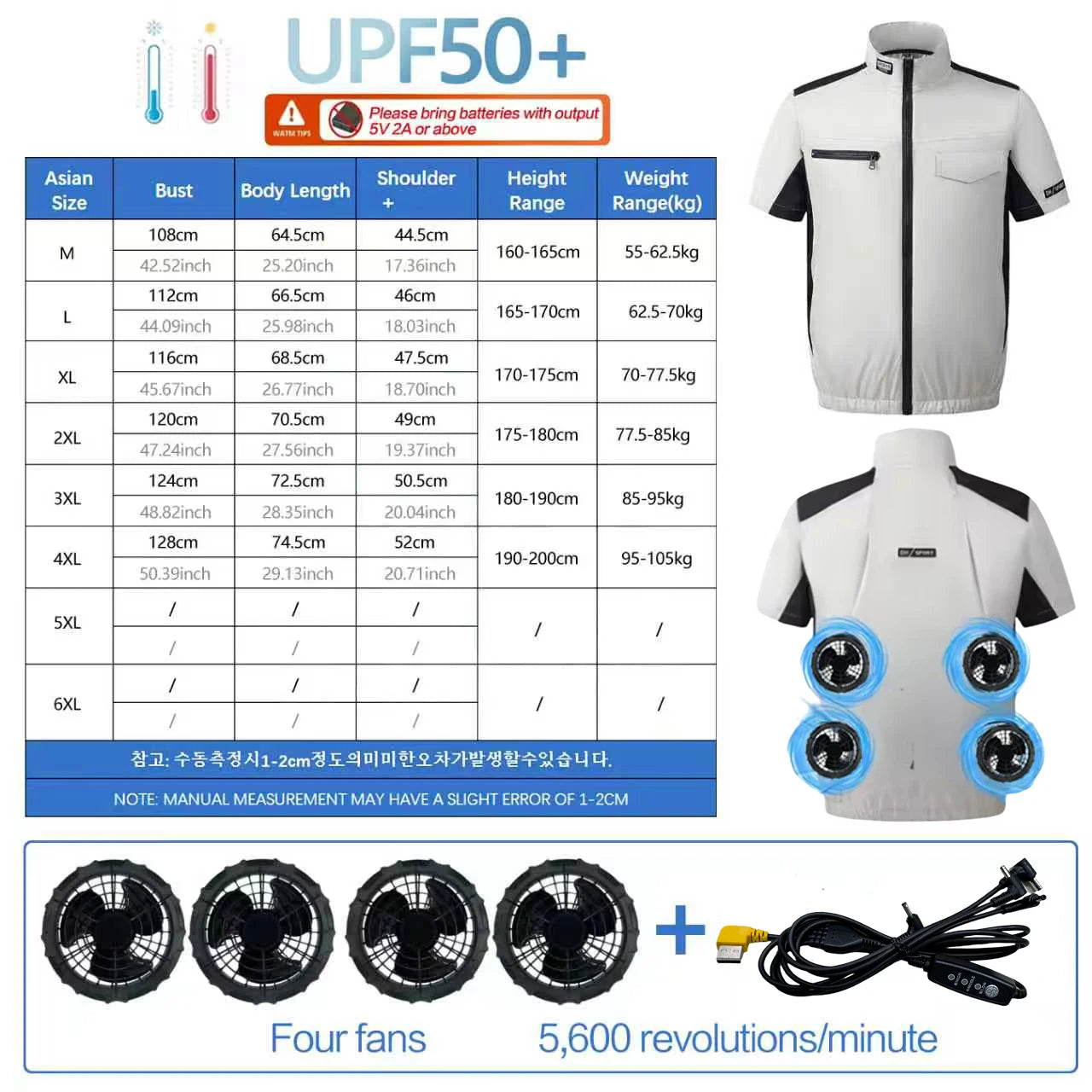 Summer Cooling Vest with Built-in Fan, Sun Protection & Cooling Jacket for Outdoor Fishing, Air Conditioned Clothing for Men and