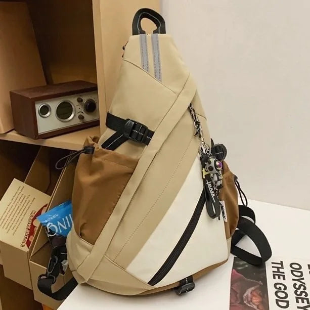 2024 Techwear Style Hip Hop Sport Motorcycle Backpack Men Women Multifunction Waterproof Travel Single Shoulder School Bag