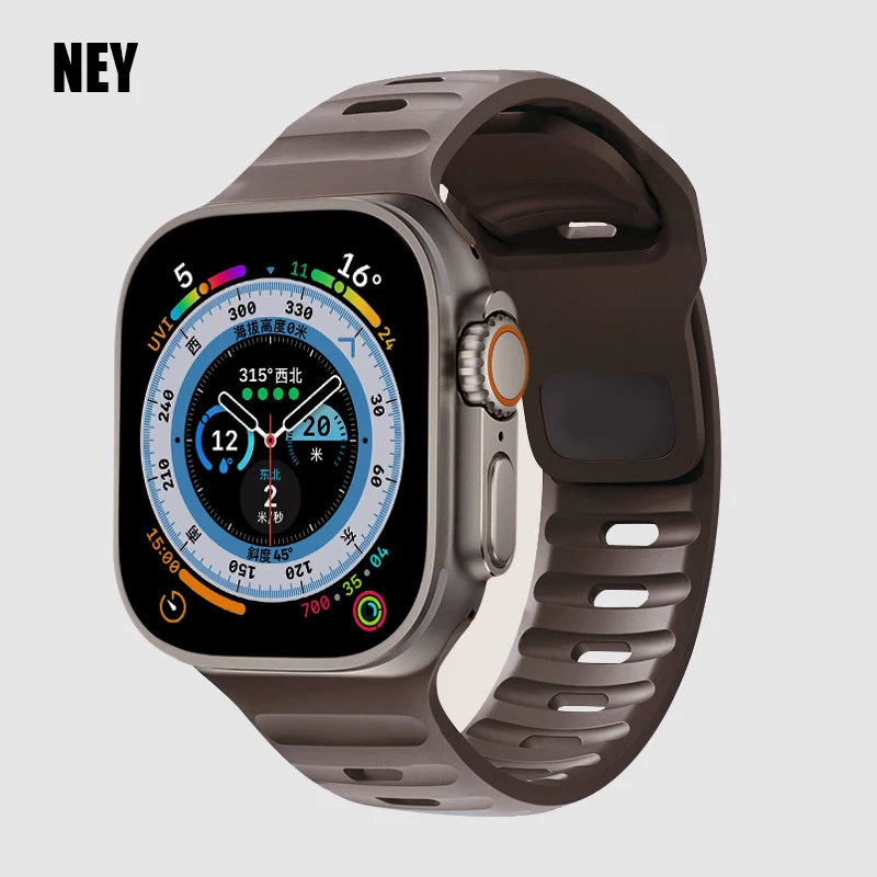 Sport Strap For Apple Watch Ultra band 49mm 45mm 46mm 44mm 42mm 41mm Silicone Air hole Bracelet iWatch Serie 11 10 9 8 7 6 SE