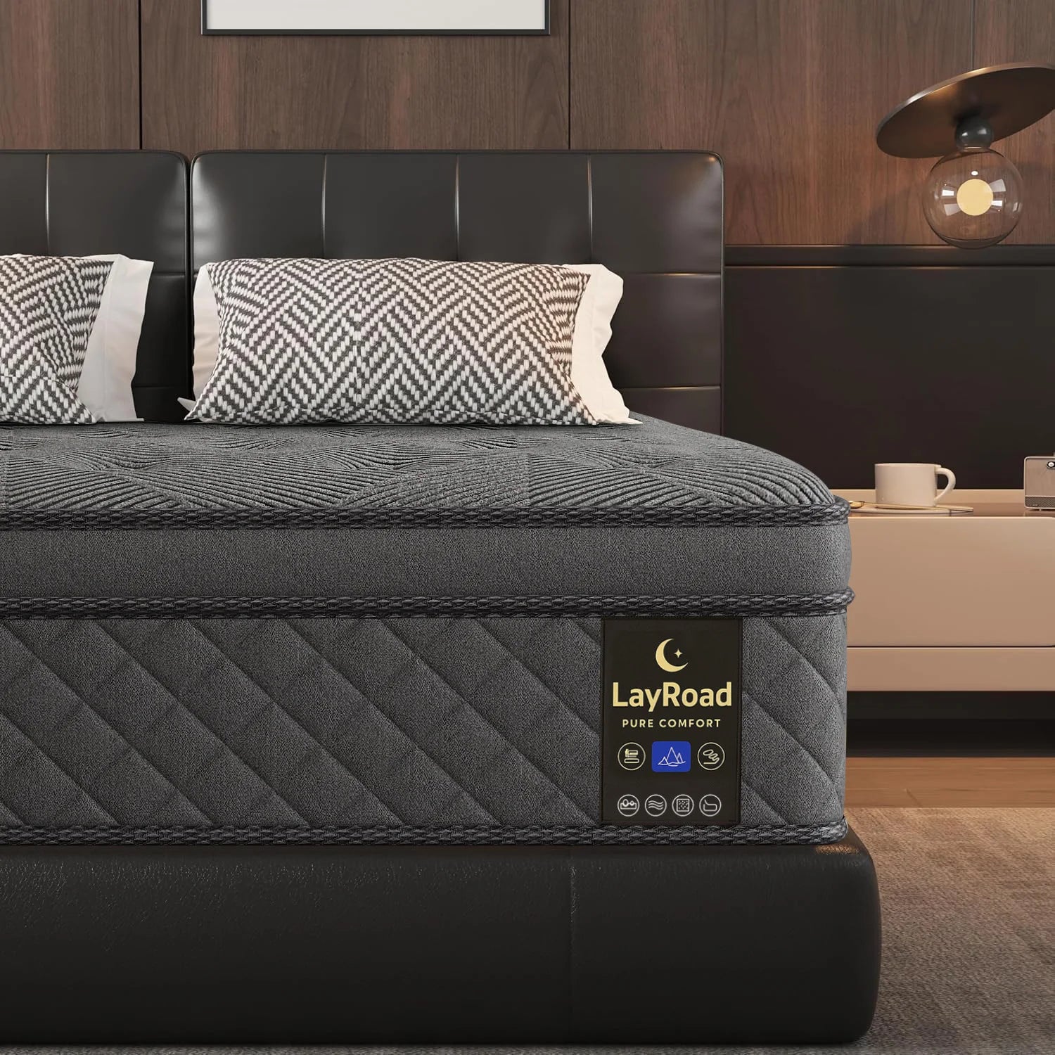 LayRoad 12-14inch Full-Size Memory Foam Mattress Available in Single, Twin, Queen, and King Sizes Boxed Mattress Medium Firmness
