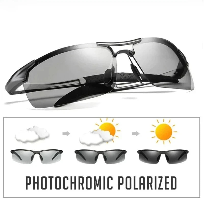 1/2pcs Photochromic Polarized Sunglasses Intelligent Color Changing Sun Glasses Driving Fishing Cycling Day Night Vision Goggles