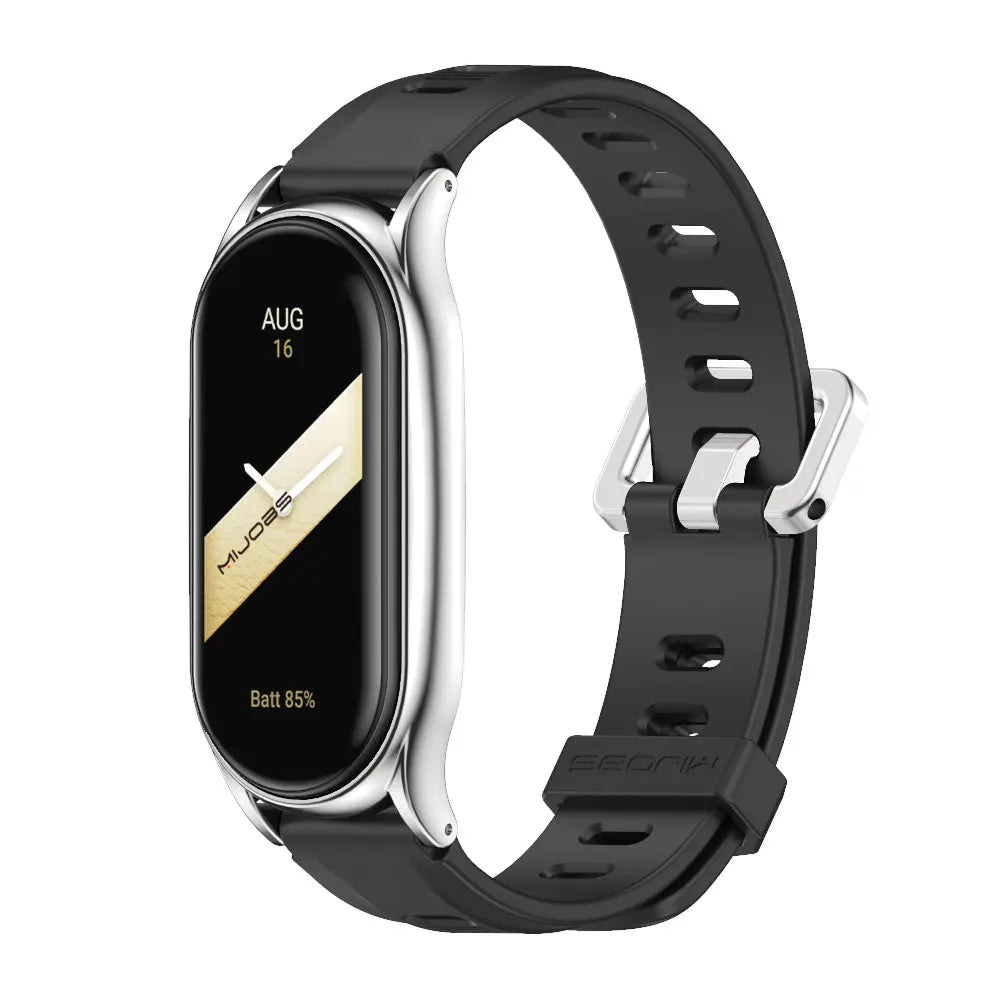 For Mi Band 10 9 8 7 6 5 Strap Silicone Wristband for Mi Band 9 Leather Strap For Mi band 8 Bracelet MiBand Metal Wristbands