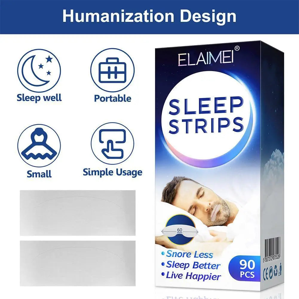 ELAIMEI Anti Snoring Sleep Strips Disposable Gentle Mouth Tape Better Nose Breathing Reduce Mouth Dryness Sore Throat