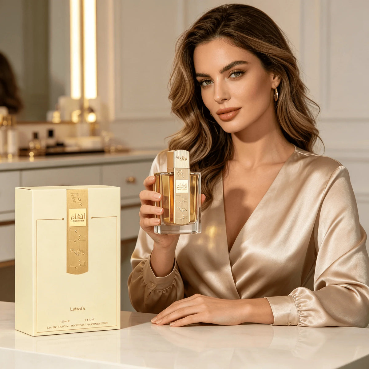 Lattafa Angham Eau De Parfum 100ml 3.4oz Unisex Perfume Spray Long-Lasting Oriental Gourmand Fragrance Vanilla Amber Musk Luxury Arabian Dubai Perfumes Daily Scent Gift