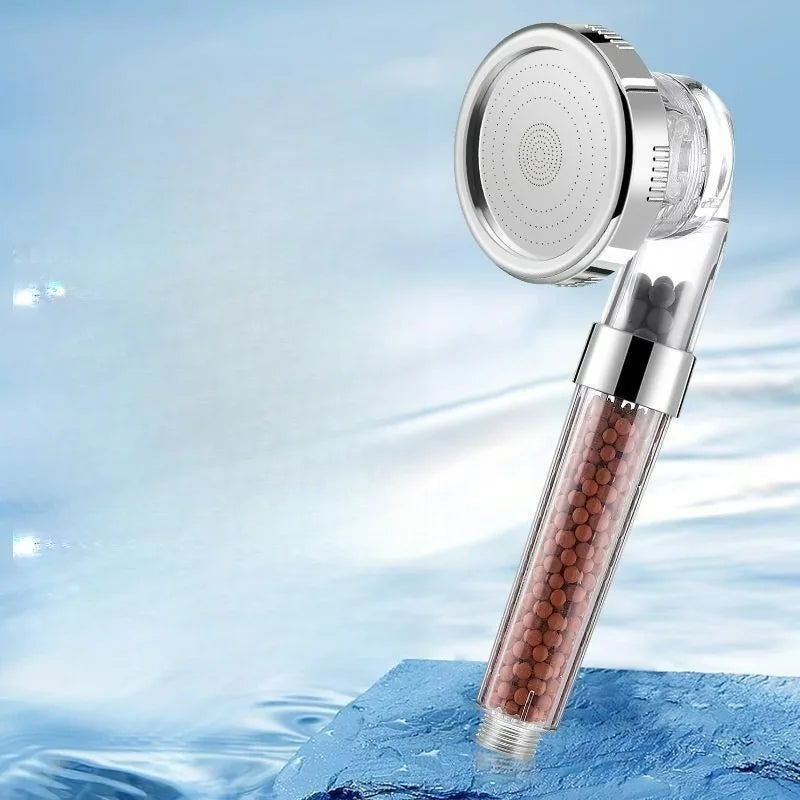 New Water Saving Handheld Rainfall Bathroom Accessories Anion Filter Shower 3 Functions High Pressure SPA Shower Head Quality