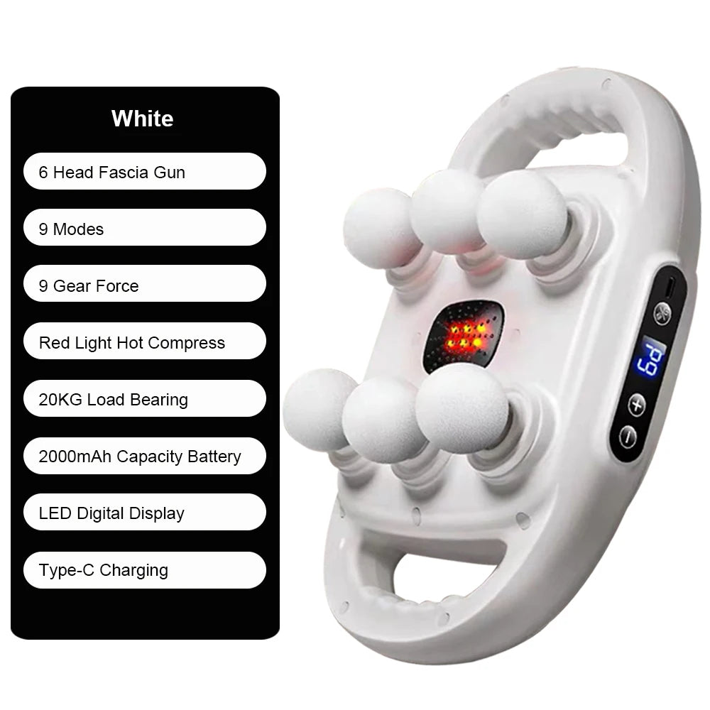 Fascia Gun 6 Heads Massage Gun Muscle Relaxation Electric Massager Deep Tissue Muscle for Pain Relief for the Whole Body