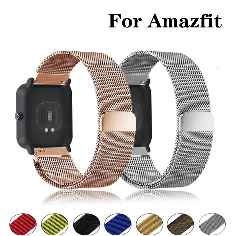 20mm/22mm Milanese band For Amazfit GTS/4/2/3/GTS2 Mini/GTR 47mm/GTR2/4/3/Pro stratos Metal Watch Bracelet Amazfit bip 5 6 strap