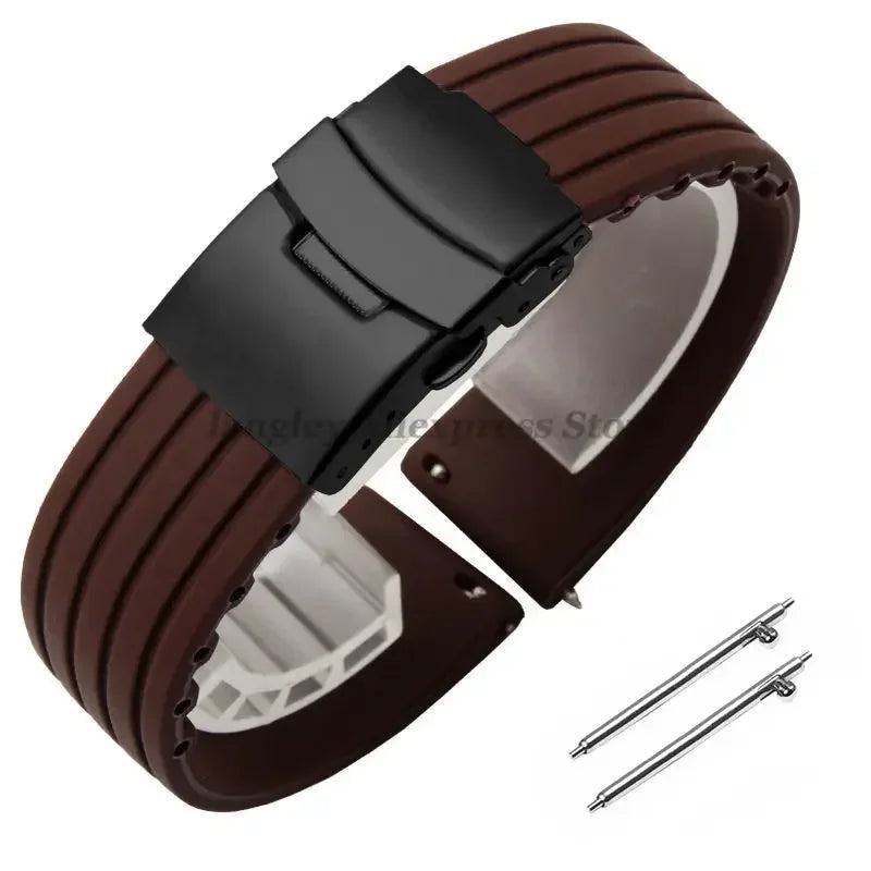 18mm 20mm 22mm 24mm Quick Release Silicone Watchband for Huawei Watch GT4/GT3 46mm for Seiko for Omega for Fossil Rubber Straps