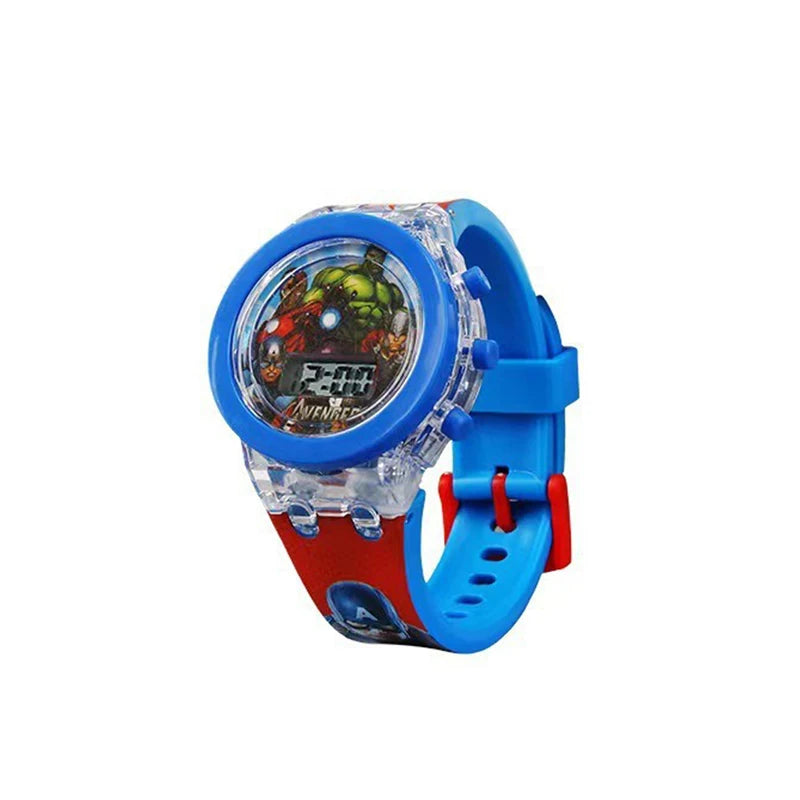 Flash Light Frozen Mickey Kids Watches For Girls Cartoon Snow White Car Children Watch Boys School Student Digitel Clock Gifts