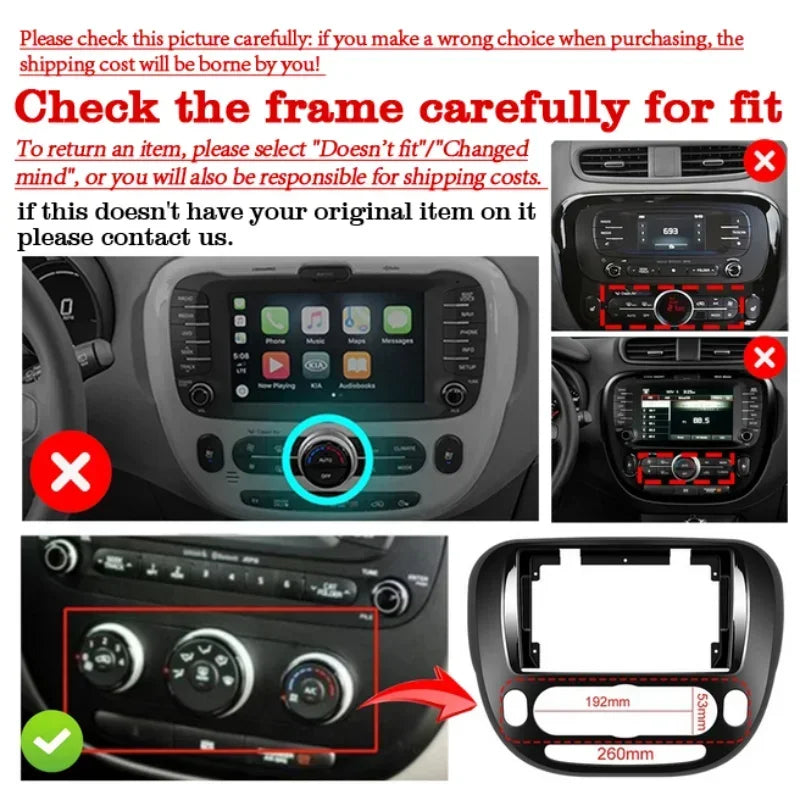 9inch 2+32G WIFI Car fit for Carplay Stereo Radio Navigation for Kia Soul 2013-2019 Android13.0 Car Multimedia Player Auto Radio