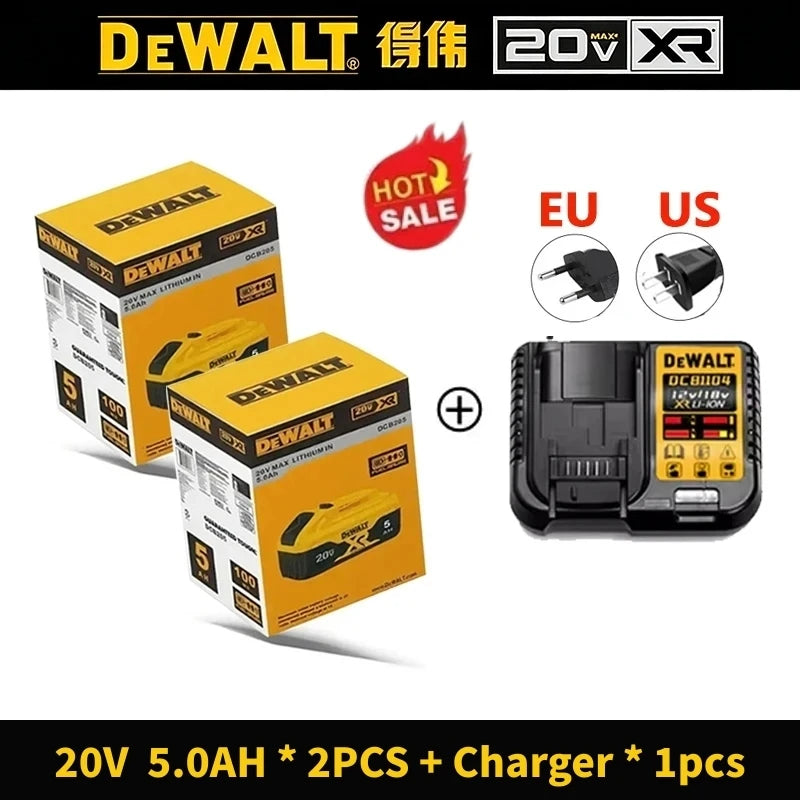 DeWalt Original 20V 60V 6Ah 9Ah MAX Battery Power Tool Replacement for DeWalt DCB184 DCB182 DCB205 DCB200 18Volt 20v Battery