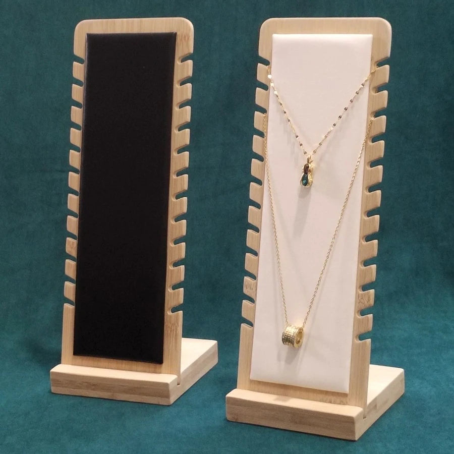 1PC, Bamboo Vertical Jewelry Necklace Display Stand, Suitable for Jewelry Display Sales and Family Necklace Display.