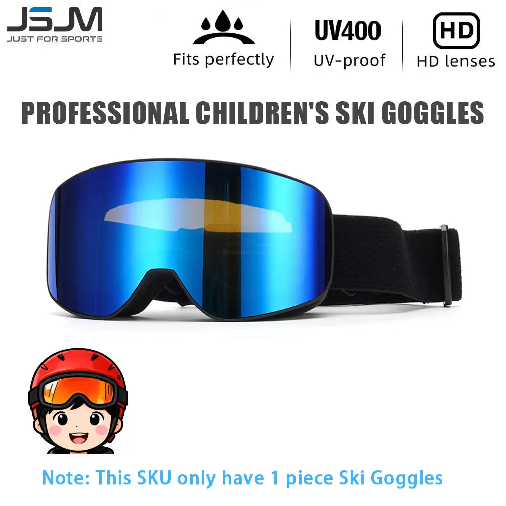 New Children Kids Skiing Goggles 4-15 years old Professional Anti-fog Child Snowboard Goggles UV400 Kids Ski Mask Glasses