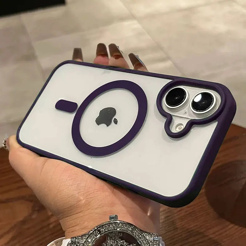 Luxury For Magsafe Transparent Case For iPhone 18 12 13 14 15 16 17 Pro Max Mini Plus Magnetic Wireless Charge Bumper Case Cover