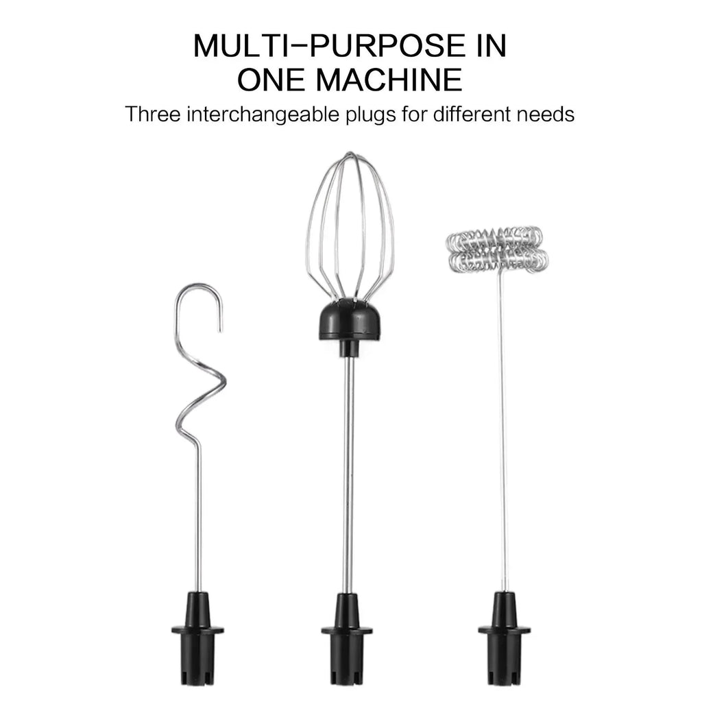 Mini USB Rechargeable Electric Frother Handheld Mixer 3 Speed Milk Whisk with Multiple Attachments for Coffee Cappuccino Latte Matcha Egg White Cream Smoothie Baking Cooking Kitchen Tool Compact Portable Design Easy to Use