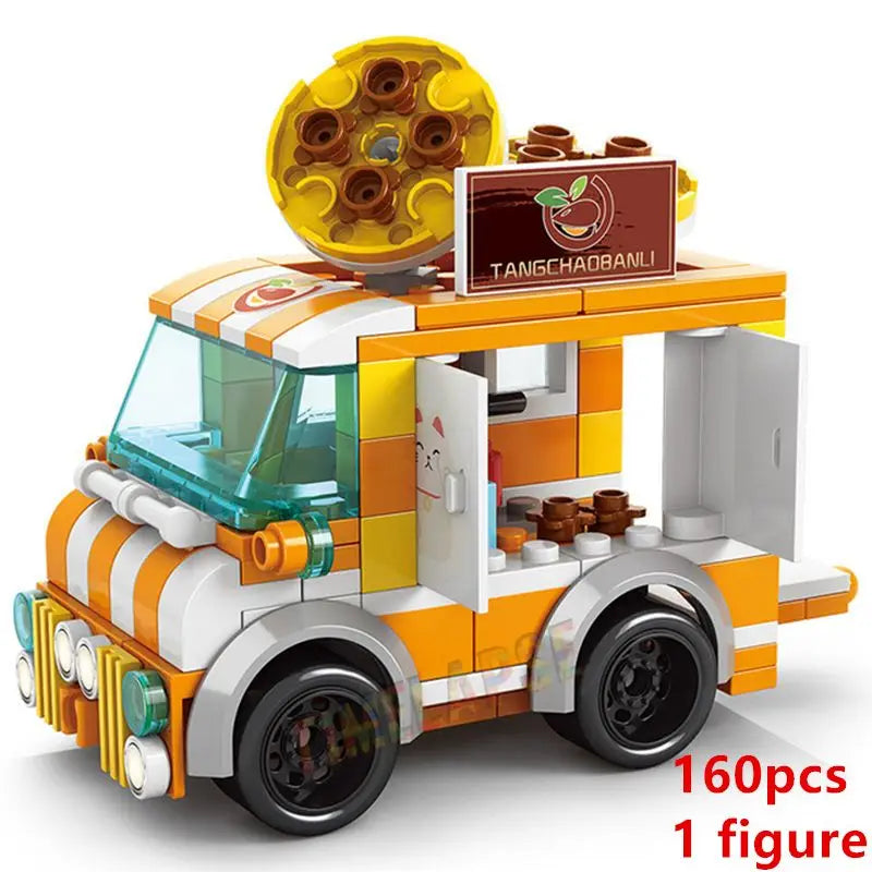 DIY Architecture Store Street View Food House Building Blocks Kit Girls Bricks Classic Movie Model Toys