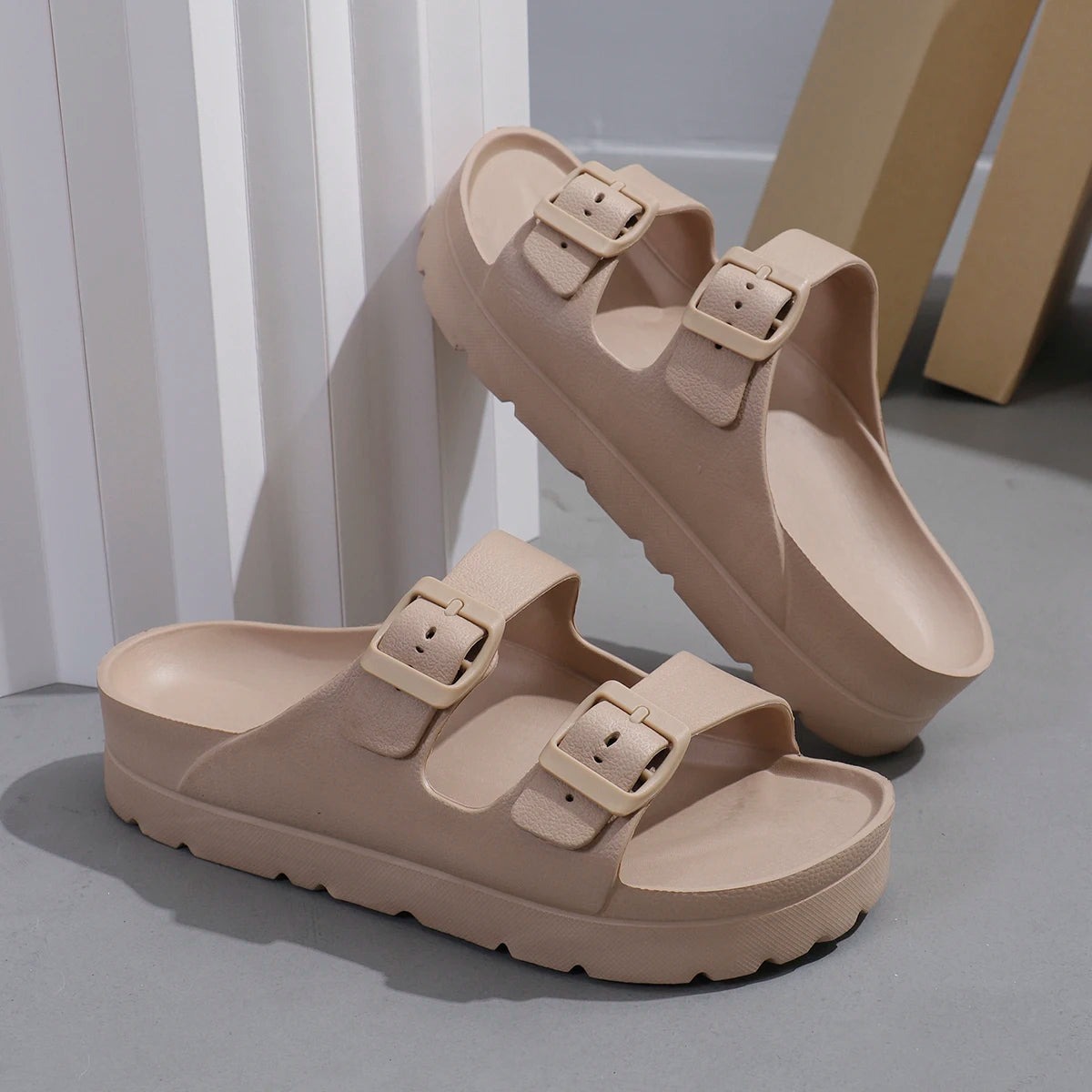 Summer Women Slipper Outdoor Beach Sandals EVA Platform flip flops For House Slides buckle Soft Thick Sole Sandals