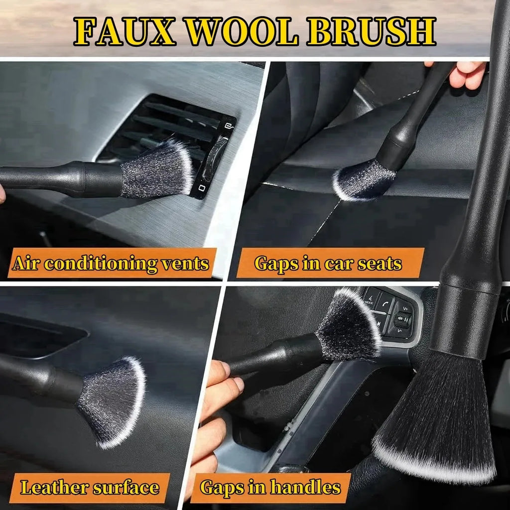 4-5PCS Car Detailing Brush Set Air Conditioning Vent Clean Crevice Sweep Dust Duster Auto Interior with Brush Car Wash Tool Set