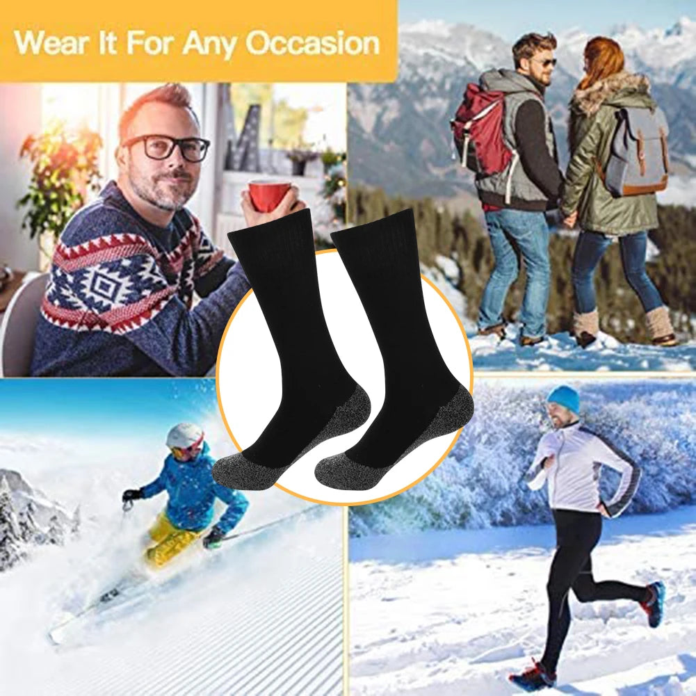 1Pair Winter Self-Heating Socks Thermal Heated Socks Soft Elastic Thicken Anti-Slip Socks For Women Men Outdoor Ski Tube Socks