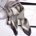 Luxury Apricot Print 70*70cm Silk Square Scarf Women Soft Satin Hairband Neckerchief Tie Female Headband Foulard Bag Ribbon Gift