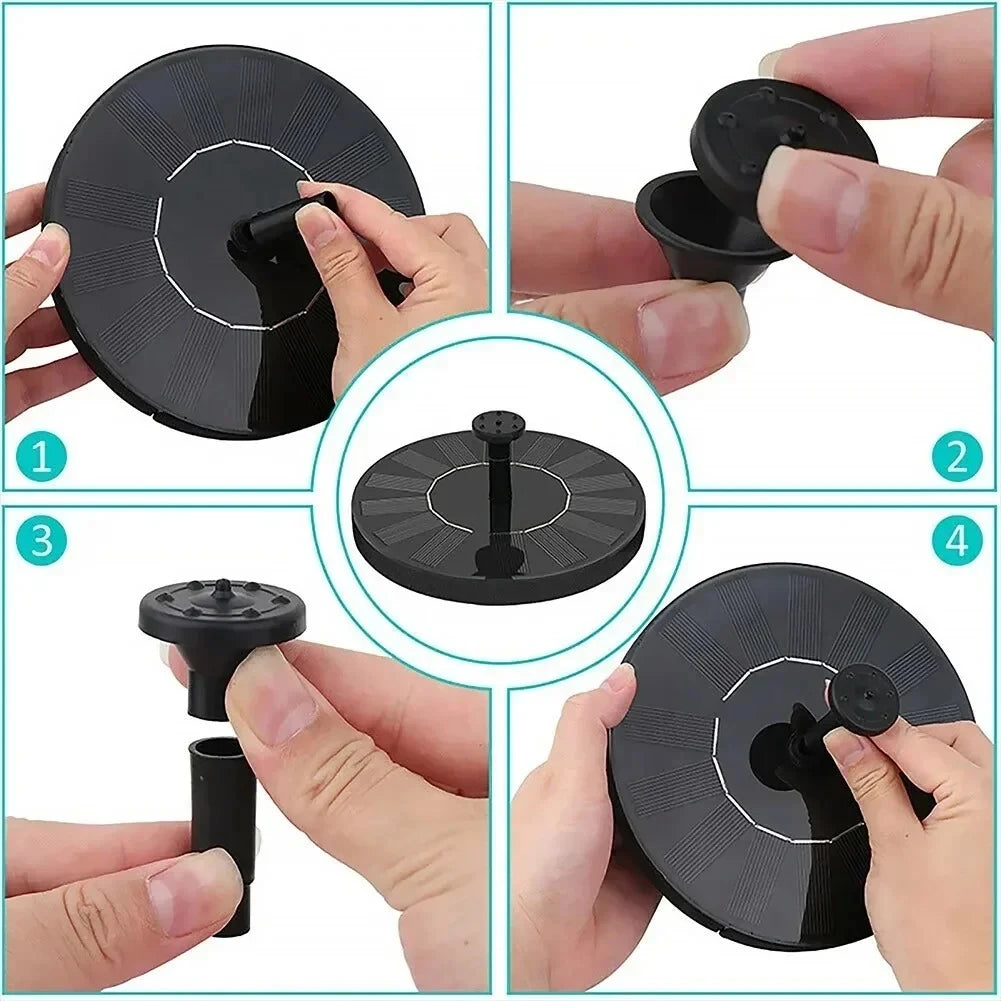 New Mini Solar Powered Water Fountain Outdoor Garden Pool Pond Bird Bath Waterfall Decoration Supplies