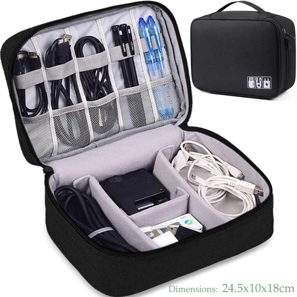 Portable Travel Cable Organizer Case Cable Storage Bag Waterproof Digital Electronic Accessories Organizer for USB Charger Plug
