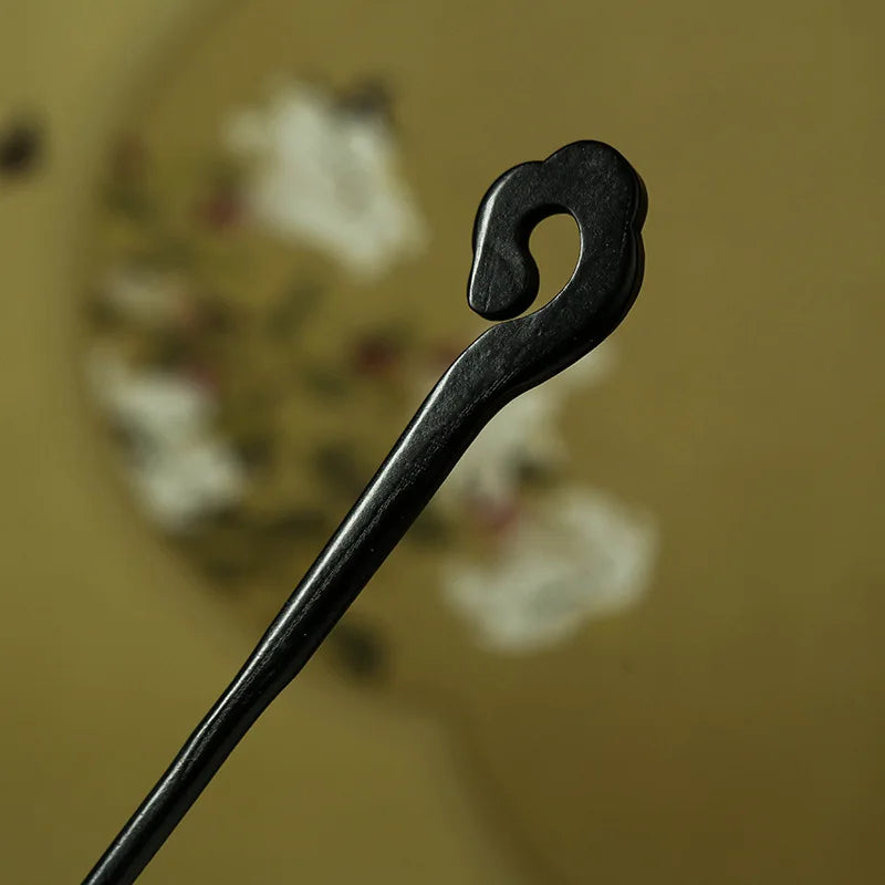 Antique Style Imitation Ebony Hairpin Plain Hairpin Simple Style Retro Hanfu Qipao Accessories for Women