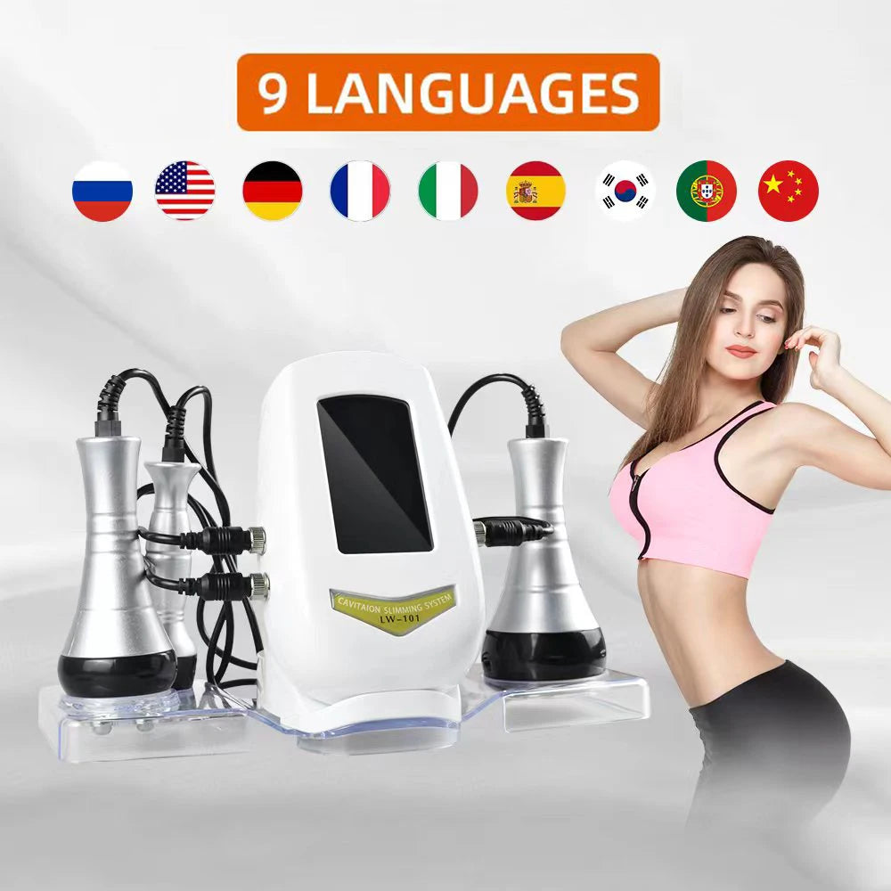 3 In 1 40k Cavitation Body Sculpting Machine Portable Fat Burning Machine for Busy Professionals At-Home Fat Burning Device