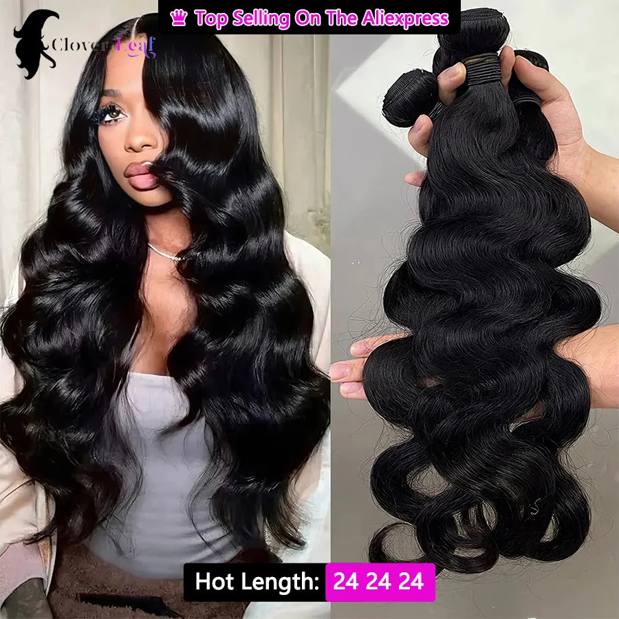 12A 24inch Body Wave Human Hair Bundles 100% Brazilian Raw Hair Bundles for Women  1/3/4  Thick Bundles 3 Days Delivery 10-32Inch Bundles 100% Human Hair Extensions Soft Smooth Bundles Deals No Tangle Shedding Unprocessed Vir