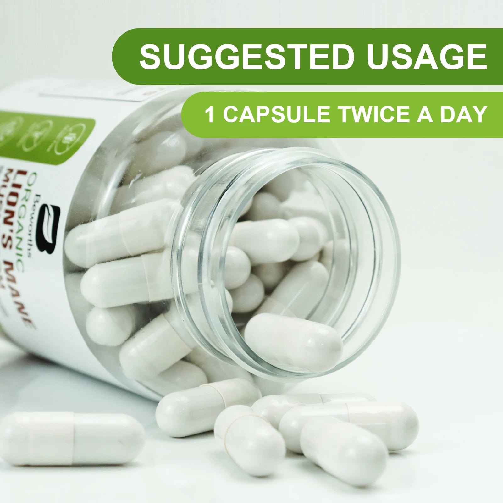 BEWORTHS Lion's Mane Mushroom Capsule Cordyceps Sinensis Strengthens Memory & Cognition Brain,Immune Health Support