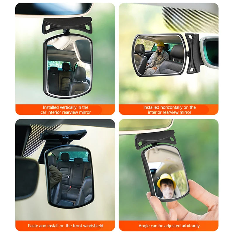 Baby Mirror Car Rear View Mirror Front Windshield Mirrors Paste Mirror Baby Kids Monitor 360 Degree Rotatable Angle Adjustable