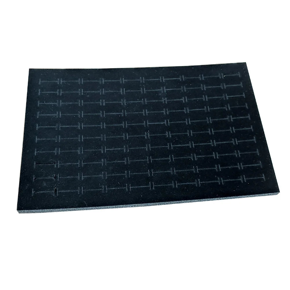 3Pcs Black Velvet Ring Foam Holder 100 Grooves Jewelry Display Tray Ring Storage Stand for Boutique Retail