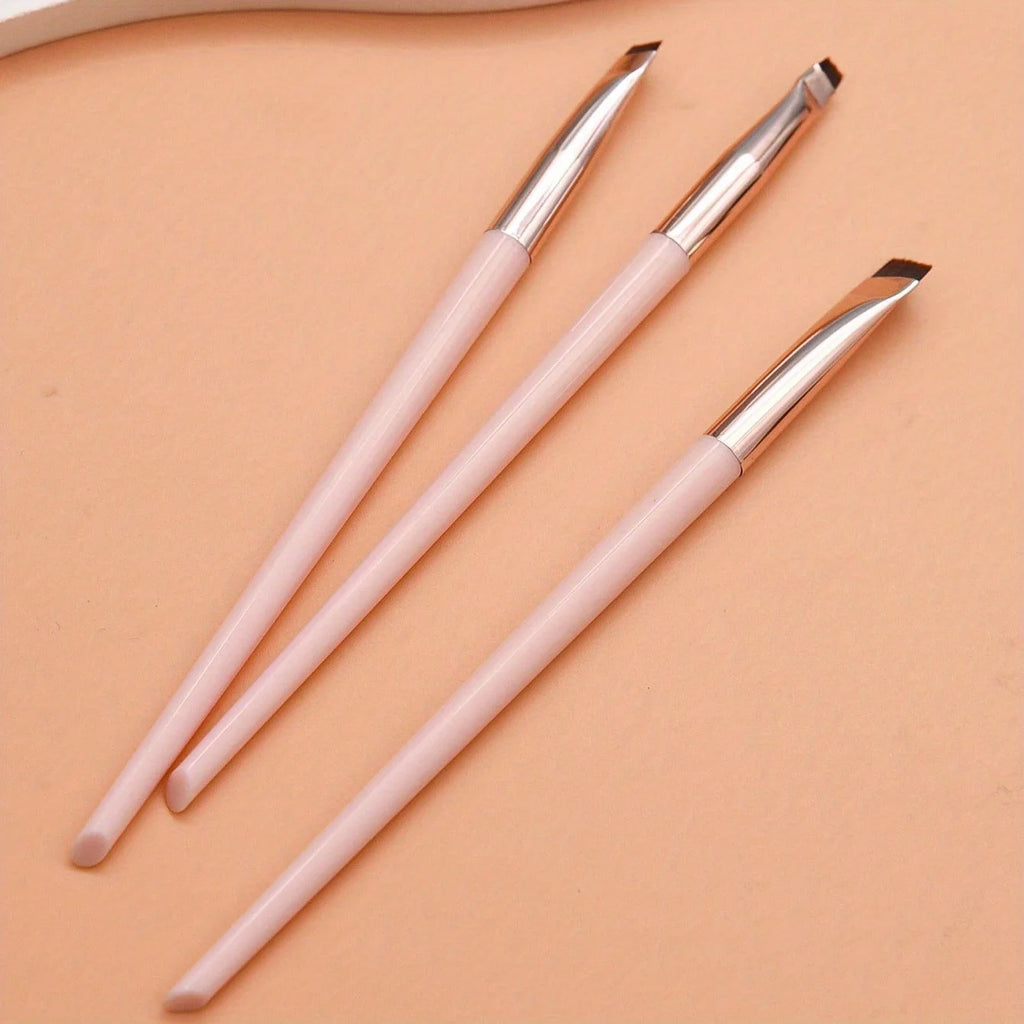 3pcs Makeup Brush Set, Blade Eyeliner Brush Fine Oblique Head Eyebrow Brush Outline Eyeliner Ultra-Thin Eye Shadow Brush Makeup