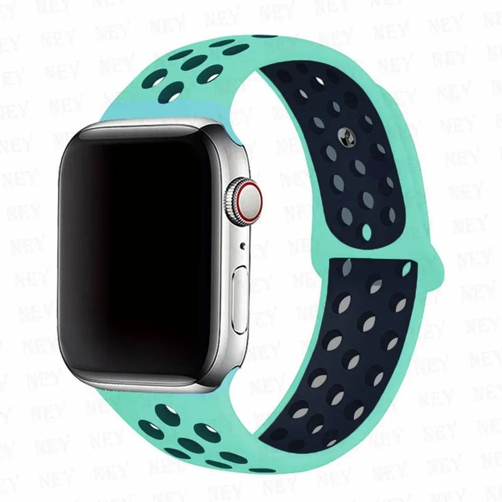 Sport Strap For Apple Watch Band 45mm 49mm 44mm 40mm 41mm 42mm Silicone bracelet correa iWatch Ultra 2 Series 9 8 SE 7 6 5 4 3