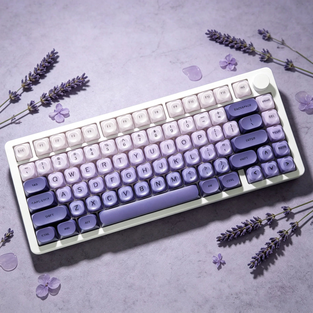 Gradient Purple Black Pink Crystal Keycaps Custom DIY for Gaming Mechanical Keyboard PBT Key Caps Set for Keyboard 68 70 80 90